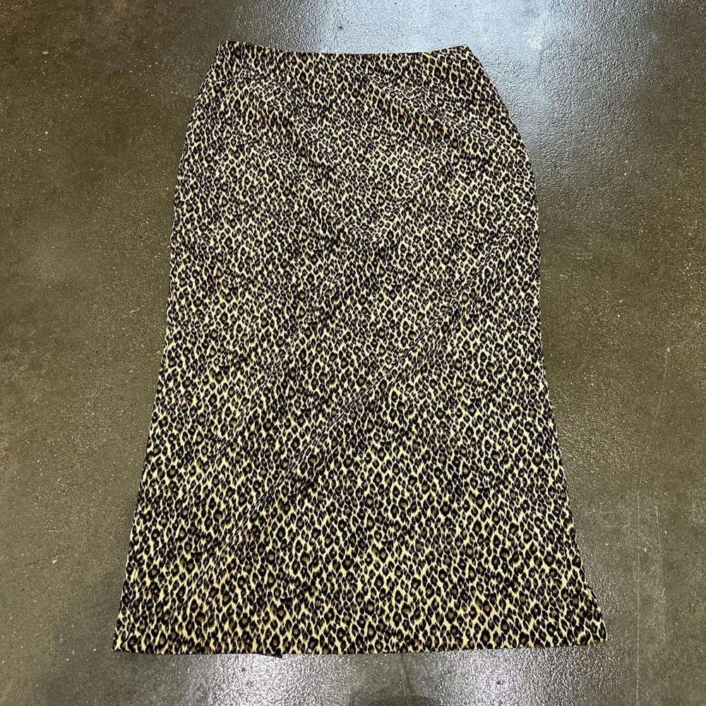 Vintage Resource Leopard Print 32" Waist Midi Skirt